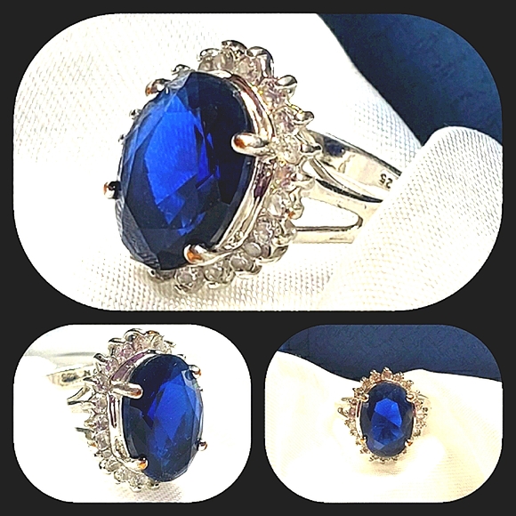 Deep Blue Iolite .925 Silver Ring - Picture 3 of 6